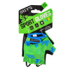 Велорукавиці дитячі Grey's з короткими пальцями та гелевими вставками, зелено-чорні (розмір 13-14) GR18715