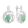 Серебряные серьги CatalogSilver с натуральным изумрудом 2.849ct, фианитами (2163503)