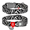 Нашийник для собак нейлоновий WAUDOG Nylon з QR адресником, малюнок «Зебра», пластиковий фастекс, M, Ш 20 мм, Дл 28-40 см