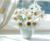 Картина за номерами «Ромашки у білій вазі на вікні» 40х50см
