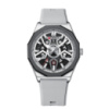Чоловічий наручний годинник Curren 8437 Silver-White зі сріблястим корпусом та силіконовим ремінцем