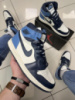 Кроссовки Nike Air Jordan 1 (blue / white) (ТОП качество)