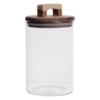 Высокая стеклянная банка 1,5 л с бамбуковой крышкой для хранения круп и продуктов 64486-68