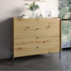 Комод с 4 ящиками LION Wood с черными ножками 100х90х45 см Дуб Артизан (LION-042978)
