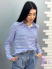 Сорочка з довгими рукавами «Strike» оптом | Норма і батал | Розпродаж моделі 46-48, Блакитна смужка
