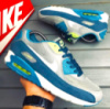 Мужские Серые Кроссовки N!ke Air Max 90 Синие Найки  (размеры: 42,43,44,45,46) Видео Обзор