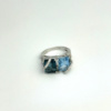 Серебряное кольцо CatalogSilver с натуральным топазом, топазом Лондон Блю, вес изделия 5,13 гр (2113591) 18 размер