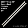 LED підсвітка TV LG32 6led 32LB626V-ZE.BEUWLJG 32LF561V-ZF.BPIYLJG 32LF652V-ZA.BEUYLJP 32LF580V-ZA.BRUYL 1 шт.