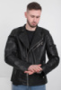 Чоловіча чорна куртка з еко-шкіри