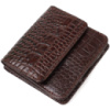 Портмоне з натуральної шкіри з тисненням під крокодила 722022 Коричневий