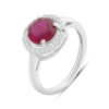 Серебряное кольцо CatalogSilver с натуральным рубином 3.045ct, вес изделия 3,24 гр (2188025) 17 размер