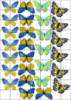 Цукрові картинки Метелики (жовто - блакитні) (5 варіантів)