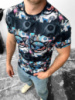 Синя модна чоловіча літня футболка | 3-972