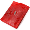 Лакированный кошелек для женщин среднего размера из натуральной кожи с тиснением под рептилию CANPELLINI 21816 Красный