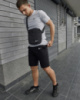 Чоловічий комплект футболка сіра Nike + Шорти чорні + Барсетка