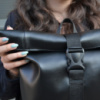 Рюкзак ролл-топ из эко кожи качественный, надежный. RZ-763 Цвет: черный