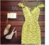 Женское желтое платье, короткое платье, плаття