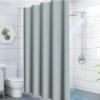 Шторка для ванной и душа с кольцами 180x180 см водостойкая, шторка для ванной комнаты с крючками,PEVA, однотонный серый