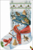 Рождественский носок Снеговик и зимние птички