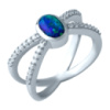 Серебряное кольцо CatalogSilver с опалом, вес изделия 3,77 гр (1920251) 18 размер