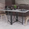 Стол-книжка трансформер Орион 2 Ferrum-decor 750x1520x730 Черный металл ДСП Бетон 16 мм (FRD-104589)