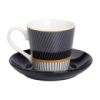 Фарфоровая чашка с черным блюдцем 200 мл RX-N24708BW