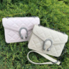 Женская мини сумочка клатч Подкова стеганная, маленькая сумка на цепочке в стиле Гучи