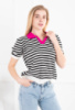 Жіноча чорно-біла футболка в смужку