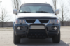 Кенгурятник QT006 Black (нерж) для Mitsubishi Pajero Sport 1996-2007 гг