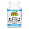 Вітамін D3 і К2, Vitamin D3 & K2, Natural Factors, 60 Гелевих Капсул