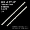 (уцінка) LED підсвітка TV LG 42« inch POLA2.0 POLA 2.0 42 A/B Type Rev0.1 Rev 0.1 5шт. A + 5шт. B 10шт.