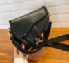Женская мини сумочка клатч на плечо, яркая маленькая сумка бананка эко кожа Черный