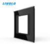 Рамка 1-постова LIVOLO, загартоване скло, чорна, 80×80 мм (VL-P7E-2B)