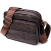 Горизонтальная удобная сумка с ручкой для мужчин из натуральной кожи Vintage 22940 Коричневый