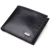 Елегантний гаманець для чоловіків у два складення з натуральної фактурної шкіри 721587 Чорний