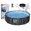 Bestway 5614Z (427×107 см) каркасний басейн круглий Steel Pro MAX під дерево коричневий, фільтр насос, сходи та тент