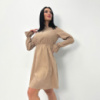 Вельветова сукня із завищеною талією «Wesley» оптом | Норма | Розпродаж моделі Бежевий, 42-44