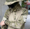 Рубашка мужская военная тактическая с липучками под шевроны ВСУ (ЗСУ) Убакс Турция 6583 M хаки