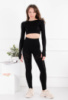 Жіночий чорний комплект з топу та лосин