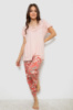 Піжама жіноча з принтом, колір персиковий, 243R1600-003