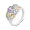 Серебряное кольцо CatalogSilver с натуральным аметистом 2.902ct, цитрином, хризолітом, топазом, вес изделия 4,16 гр (2193234) 18 размер