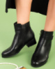 Жіночі чорні черевики з еко-шкіри на підборах