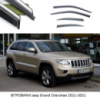 Дефлектори вікон Jeep Grand Cherokee 2011-2021 П/К «FLY»«Нерж.стальі 3D»BJPDQ1123-W/S(132-133)