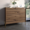 Комод с 4 ящиками LION Wood с золотыми ножками 100х90х45 см Дуб Ливорно (LION-042965)
