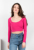 Жіночий рожевий топ із довгим рукавом