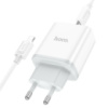 Мережевий зарядний пристрій з кабелем HOCO C104A Stage single port PD20W charger set (C to iP)(EU) White (6931474782908)