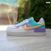 Nike Air Force 1 Shadow бежеві з бірюзою і бузковим