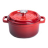 Кастрюля чугунная эмалированная 2 л с крышкой Ø20 см Красная HP-1-2R