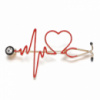 Брошка медична «Електрокардіограма у формі серця»