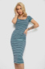 Сукня в смужку, колір м'ятно-синій, 244R536-1